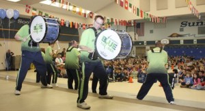 Members of the Seattle Seahawk's drumline
