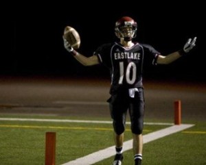 Eastlake senior Paul Wright celebrates after scoring on a 38-yard pass from Drake Furcini.