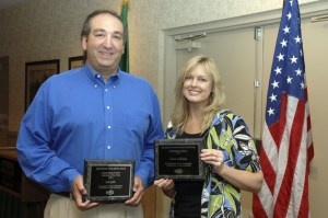 Issaquah's Rob Gilde and Camie Callahan were recognized for their generous contribution to the 2009 Salmon Days Festival