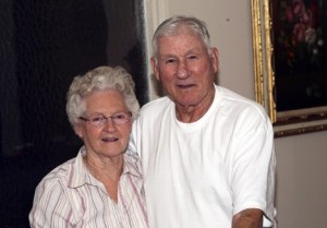 Alvin jokes that he gave one of his purple hearts to Betty for being married to him for so long