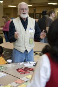 Timothy Doyle of the King County Office of Emergency Management was on hand to pass out mini flashlights and safety information. Doyle said