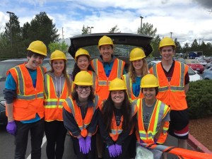 Photo courtesy of Tyler ZangagliaHope Festival teen volunteers collect 12 bags of garbage on Issaquah-Pine Lake Road as part of the city of Sammamish’s Adopt-A-Road program.