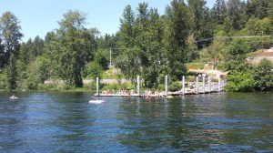 King County Marine Rescue/TwitterPeople cool off at the Sammamish Landing dock.