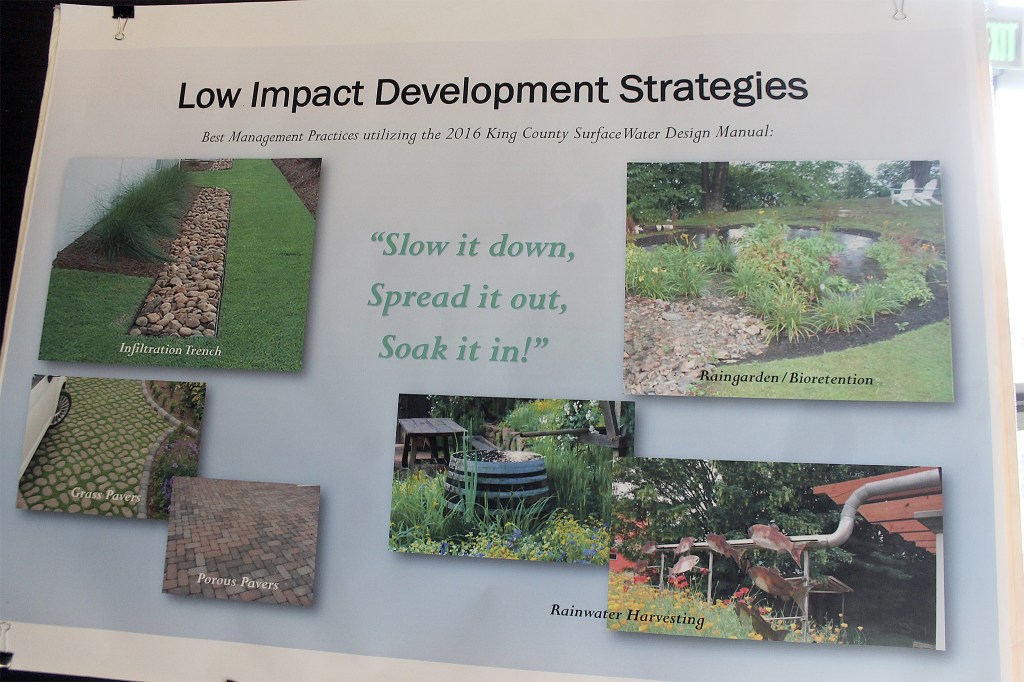 Consultants were on hand to discuss topics like low-impact development strategies at a stormwater open house Sept. 21 at Sammamish City Hall (Joe Livarchik/staff photo).