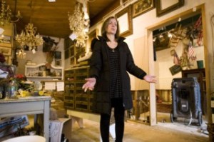 Patty Green talks about recent flood damage to her store