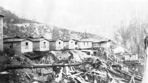 The High Point Mill logging camp high on the slopes of Tiger Mountain. A practical solution to the “commuting” problem of the day.