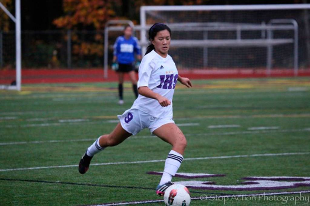 Photo courtesy of Don Borin/Stop Action Photography                                Issaquah Eagles senior soccer player Kaylene Pang will play soccer for the University of Washington.