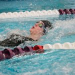 Joe Livarchik, staff photo                                Skyline&rsquo;s Sarah DiMeco competes in the 100 back during the KingCo girls swimming championship finals on Oct. 30 at Kamiak High School. Skyline, which won a share of the KingCo 4A league title along with Newport and Issaquah, won the meet as a team with a score of 529.5. The Skyline Spartans girls swim team set two meet records in the 200 medley and 400 free relay. The 200 medley team consisting of Christina Bradley, Danika Himes, Lauren Sayles and Sarah DiMeco earned first place with a time of 1:50.18. The 400 free relay squad of Gracie McRae, Stephanie Young, Bradley and Himes nabbed first place with a time of 3:35.07. Bradley captured first-place finishes in the 100 free and 200 free. Skyline swimmers collecting third place in their respective events were McRae (200 free), Himes (100 backstroke) and Sayles (100 breast stroke). The Spartans will compete in the Class 4A Sea-King district swim meet on Nov. 4 and Nov. 5 in Mercer Island.