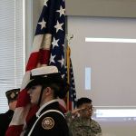 The Liberty High School ROTC presents the colors at the beginning of the ceremony. Nicole Jennings/staff photo