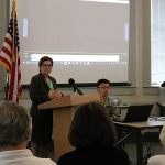 Issaquah City Council President Stacy Goodman speaks about the sacrifice of the veterans in her own family. Nicole Jennings/staff photo