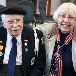 Veteran Jack Steidl, 97, and his wife Kate Kaluzny were full of smiles after the ceremony. Nicole Jennings/staff photo