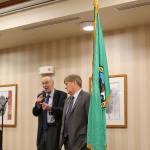 Butler, left, explains the problems that congestion on the Issaquah-Hobart Road have given Issaquah residents as Thiele, right, looks on. Nicole Jennings/staff photo