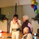 Elvis sang a very special &ldquo;Happy Birthday&rdquo; to birthday gal Inez Petersen. Nicole Jennings/staff photo