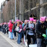 258 people from Issaquah &mdash; many wearing pink &ldquo;Pussyhats&rdquo; &mdash; lined up bright and early on the morning of Jan. 21 to catch the bus to the Women&rsquo;s March. Nicole Jennings/staff photo
