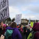 At first the marchers gathered at Judkins Park, packing the park with creative signs advocating a variety of causes. Nicole Jennings/staff photo