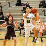 Photo courtesy of Rick Edelman/Rick Edelman Photography                                Skyline Spartans basketball player Jade Loville (photo from December 2016), scored a team-high 25 points for the Skyline Spartans in a 65-57 overtime loss to the Bothell Cougars on Jan. 25 at Skyline High School in Sammamish.