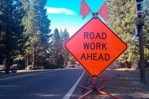 Median work to slow traffic near Town Center in Sammamish