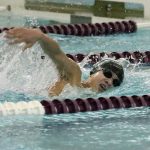 Skyline&rsquo;s Colin Huynh competes in the 200 IM Saturday at Kamiak High School. Huynh placed ninth overall in the event with a time of 2:04.69 (Joe Livarchik/staff photo).