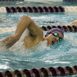 Issaquah&rsquo;s Christopher Leu competes in the 500 free during the KingCo championships Saturday at Kamiak High School. Leu placed sixth overall with a time of 5:07.24 (Joe Livarchik/staff photo).