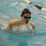 Eastlake&rsquo;s Nolan Van Nortwick competes in the 100 breast Saturday at Kamiak High School. Van Nortwick won the event with a time of 59.86 (Joe Livarchik/staff photo).