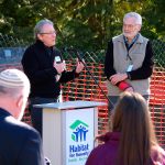 Sammamish Deputy Mayor Bob Keller speaks during the interfaith blessing hosted by Habitat for Humanity on Sunday in Sammamish (photo courtesy of Habitat for Humanity).