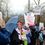 Protesters chant, &ldquo;Where&rsquo;s Dave?&rdquo; at Tuesday&rsquo;s rally. Nicole Jennings/staff photo