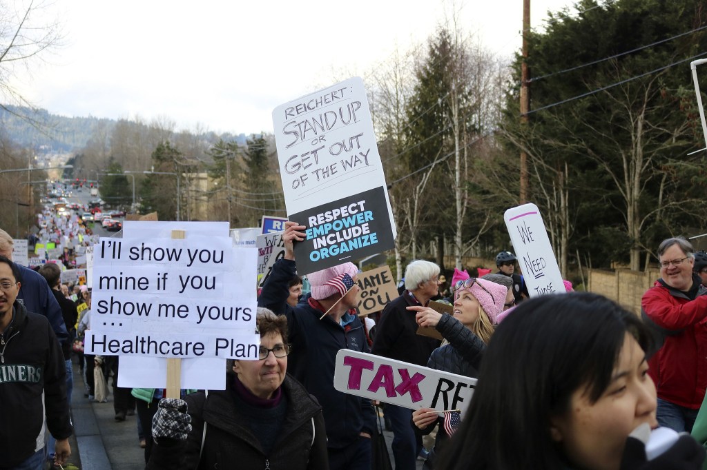 Affordable Care Act, immigration headline concerns of 1,000 anti-Reichert protesters