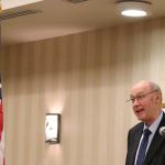 Mayor Fred Butler addresses the Issaquah Chamber of Commerce in January. Nicole Jennings/staff photo