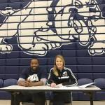 Photo courtesy of Charlotte Starck                                Skyline Spartans senior Sarah Hall will play collegiate soccer for the Bellevue College Bulldogs. Hall, who plays midfielder and defender, took part in a signing day ceremony with Bulldogs&rsquo; head coach Richard Romaine-Dika in February.
