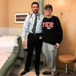 Ben, right, credits Dr. Shustov, left, with saving his life. Photo courtesy of Cushing family