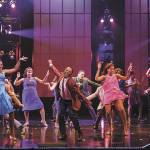 Nearly half of all of the costumes used in the 2016-17 Village season were used in &ldquo;Dreamgirls.&rdquo; Ensemble dance scenes like this one create a rainbow across the stage. Photo courtesy of Village Theatre