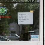 Grocery shoppers found this sign upon arrival at Front Street Market on May 16. Nicole Jennings/staff photo