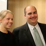 Issaquah High senior Eleanor Grudin was presented with the other Rotary Student of the Year Award by City Administrator Bob Harrison. Nicole Jennings/staff photo