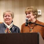 Issaquah Park Board Volunteer of the Year Award winners Jeannette Hudson, left, and Diane Setterholm, right. Carrie Rodriguez/staff photo