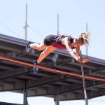 Photo courtesy of Don Borin/Stop Action Photography                                Eastlake Wolves sophomore Ellie Talius captured first place in the pole vault event at the Class 4A state track meet with a vault of 12 feet, six inches on May 26 at Mount Tahoma High School in Tacoma. Woodinville&rsquo;s Makenna Barton finished in second place with vault of 12 feet.