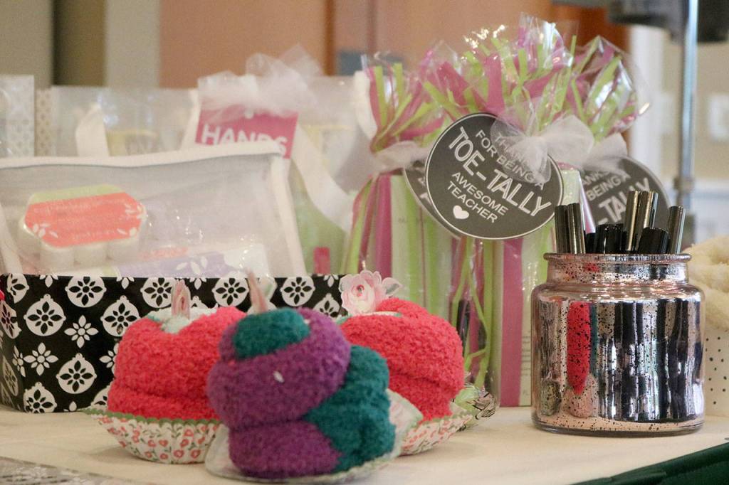 The Mary Kay display was full of ideas for end-of-schoolyear gifts for teachers. Nicole Jennings/staff photo
