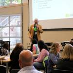 Learning Through Interest Coordinator David Berg explains the benefits of an Innovative High School to the interns and mentors at the June 16 breakfast. Nicole Jennings/staff photo