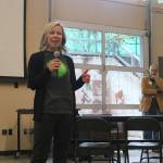 Principal Julia Bamba thanks the students for a successful first school year. Nicole Jennings/staff photo