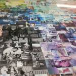 Artistic Gibson Ek students designed this rainbow mural to cover one of the tables in the Innovation Space. Nicole Jennings/staff photo