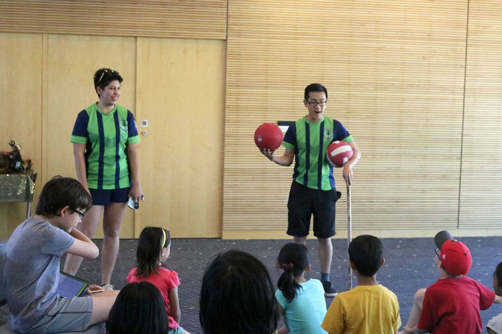 The Emerald City Admirals Quidditch team taught the young Harry Potter fans how to play the classic wizarding game. Megan Campbell/staff photo