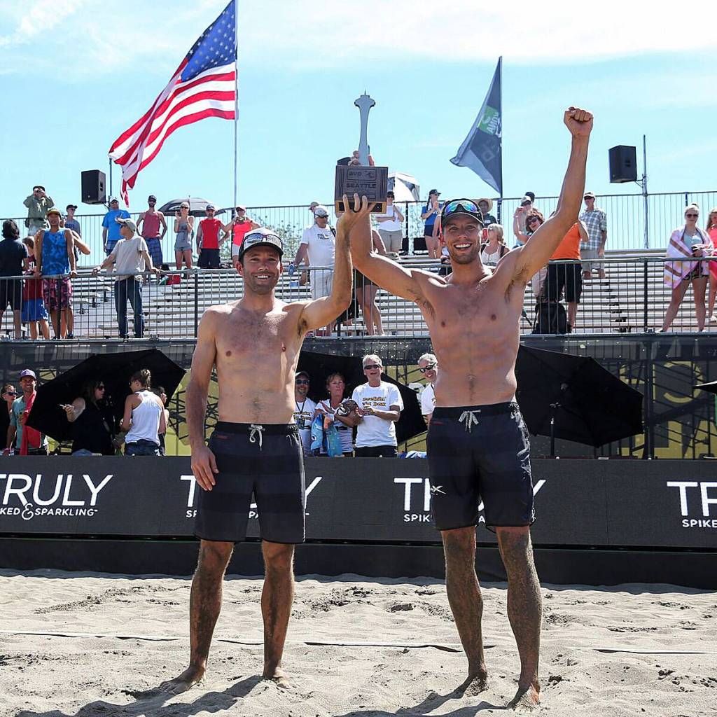 Photo courtesy of Mpu Dinani                                The dynamic duo of Stafford Slick (Andover, Minnesota) and Billy Allen (Fallbrook, California) captured the men&rsquo;s championship title at the 2017 AVP Seattle Open volleyball tournament on June 25 at Lake Sammamish State Park in Sammamish. It was the very first AVP Open win for Slick and the second AVP Open win for Allen. Slick/Allen defeated the doubles team of Trevor Crabb/Sean Rosenthal 2-1 (21-13, 13-21, 15-11) in the title match.