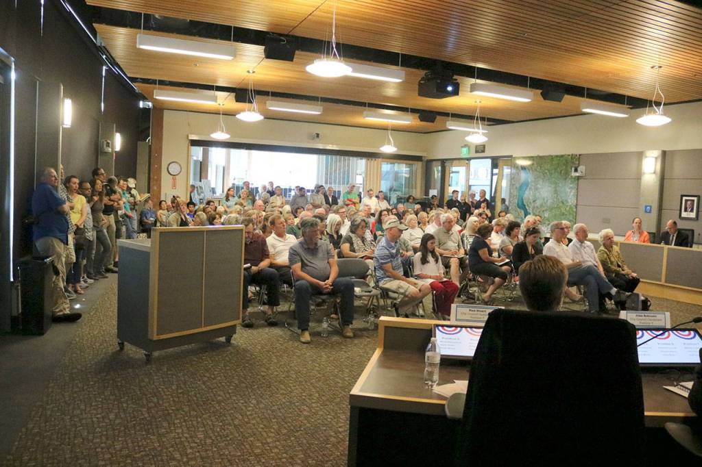 Around 140 people attended the forum Monday. Megan Campbell/staff photo