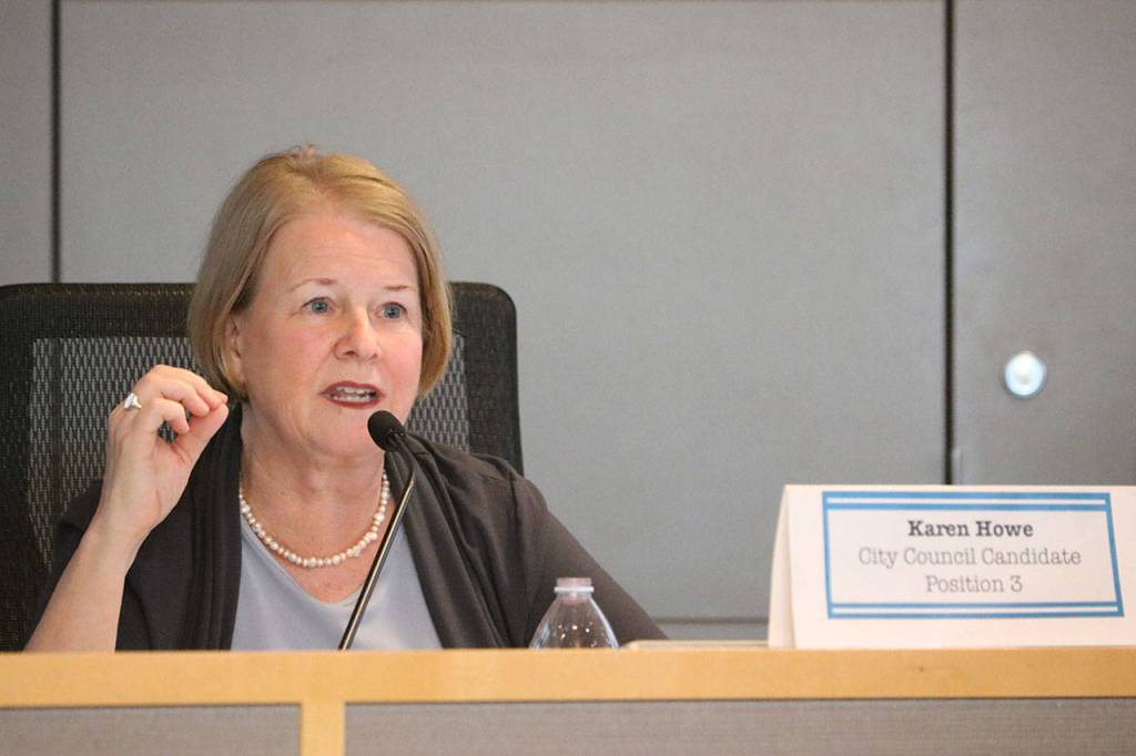 Marketing consultant Karen Howe, 61, has lived in Sammamish with her family for 25 years. She&rsquo;s running for Sammamish City Council Position 3, which will see a primary in August. Megan Campbell/staff photo