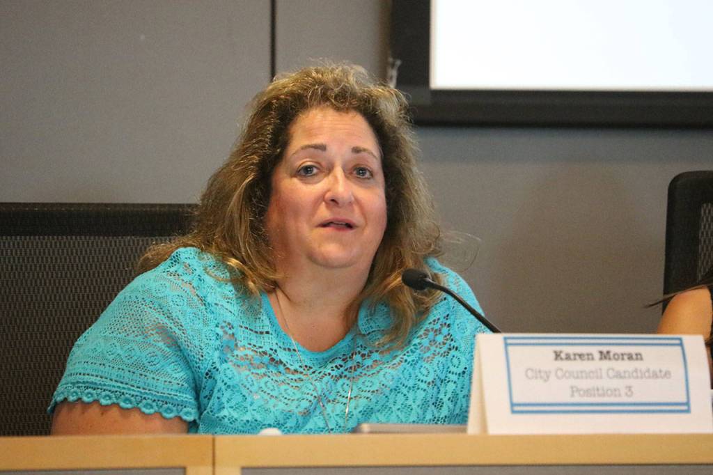 Sammamish Plateau Water Board President Karen Moran, 54, has lived in Sammamish for 30 years. She&rsquo;s running for Sammamish City Council Position 3, which will see a primary in August. Megan Campbell/staff photo