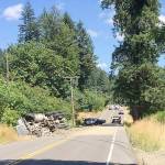 This July 11 semi truck accident has May Valley Road residents terrified that the next time such a crash occurs, a person will be hurt or killed. Photo courtesy of Marina Beckwith Subbaiah