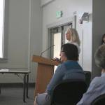 Lauren McCroskey, a consultant to the Sammamish Heritage Society, explains why Providence Heights should be given landmark status. Nicole Jennings/staff photo