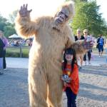 Addy Monahan poses with Bigfoot for a picture. (Evan Pappas/Staff Photo)