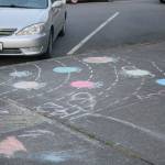 The solar system sized down to a sidewalk. Nicole Jennings/staff photo