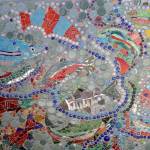 The mural depicts fish swimming in a stream, just like the salmon that come through Issaquah Creek and can be observed at the hatchery every autumn. Nicole Jennings/staff photo