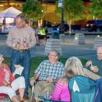 Sammamish Mayor Bob Keller (wearing plaid shirt) takes a break from work and enjoys himself at the Sammamish Nights portion of the event.